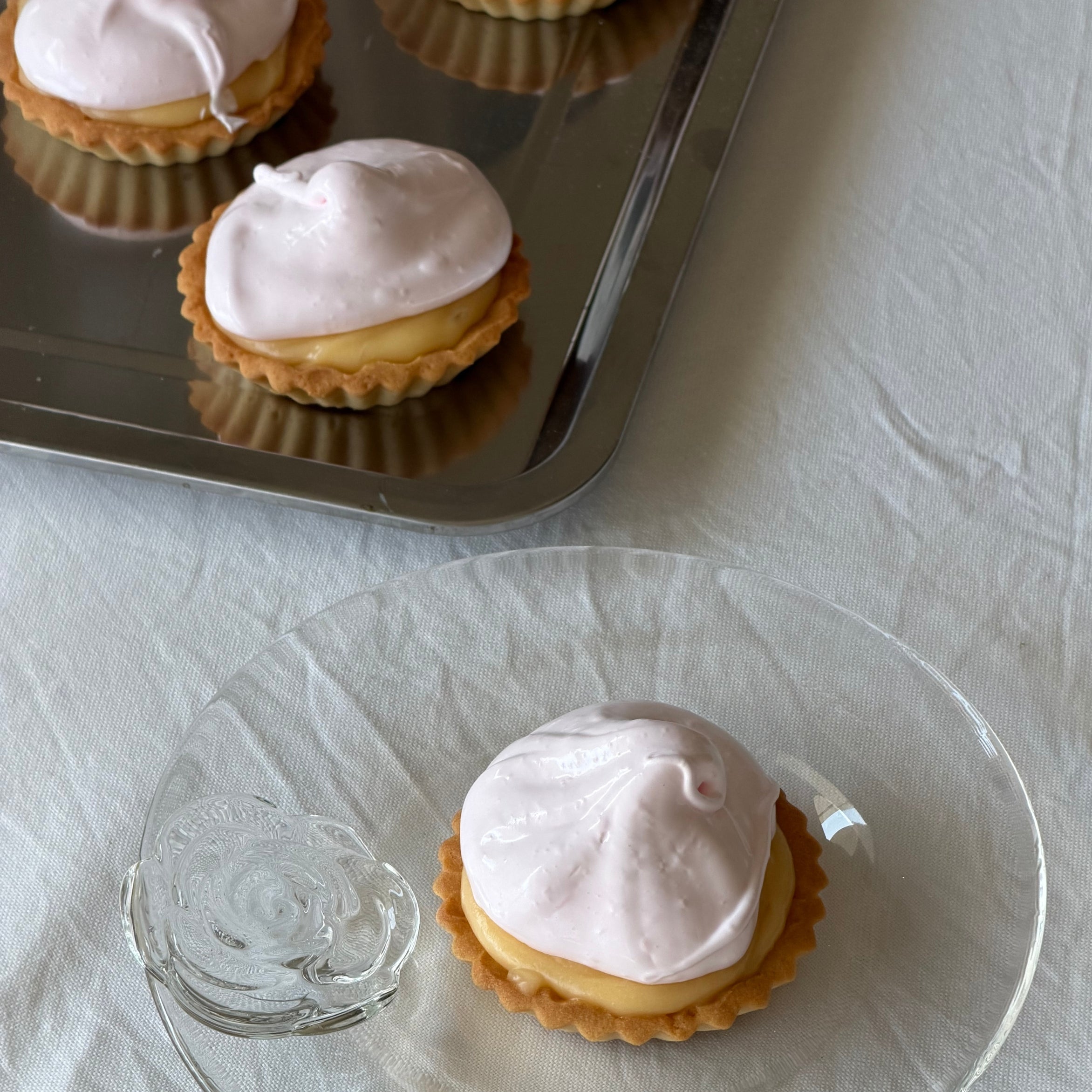 Lemon Tarts with Pink Merengue