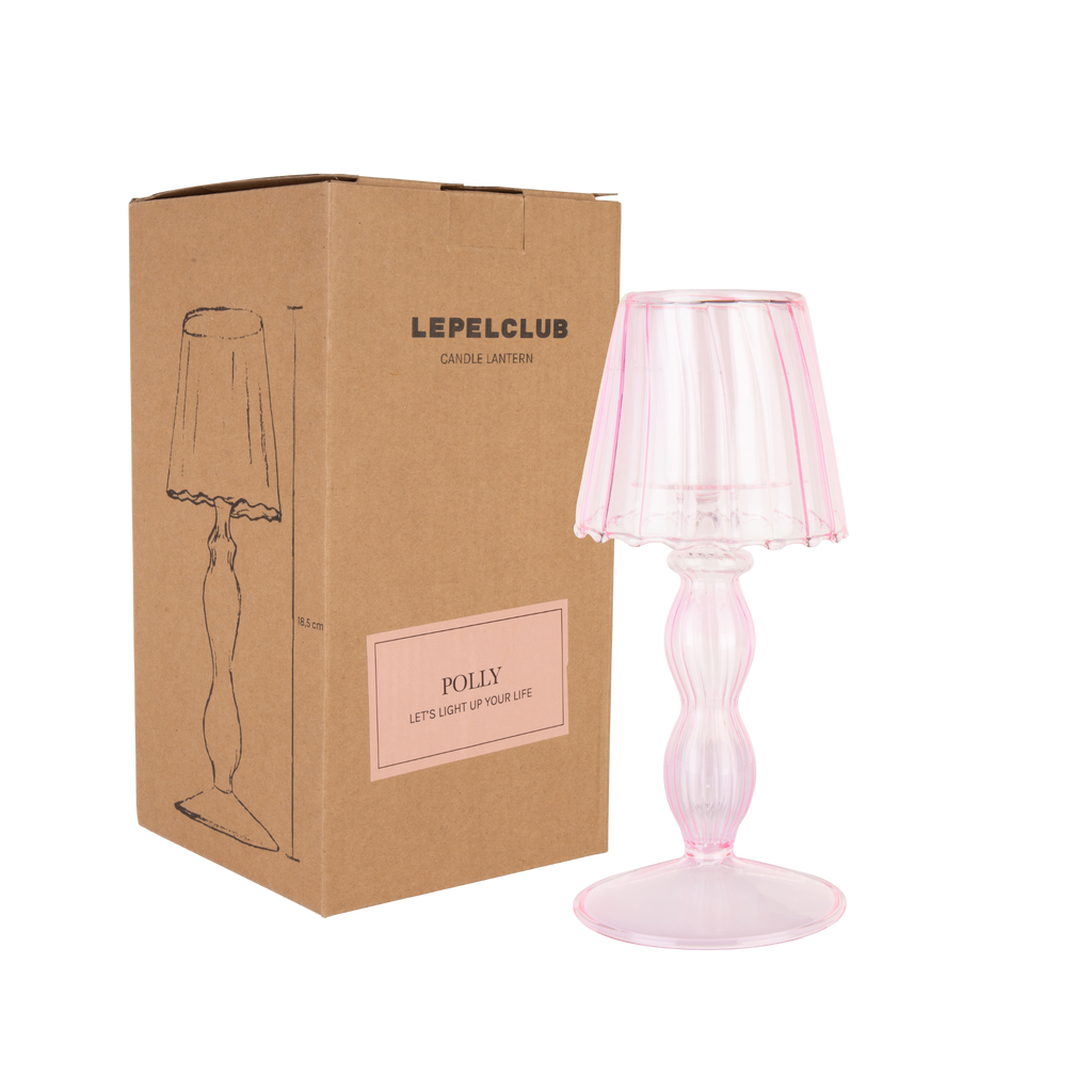 Polly Candle Lantern Pink