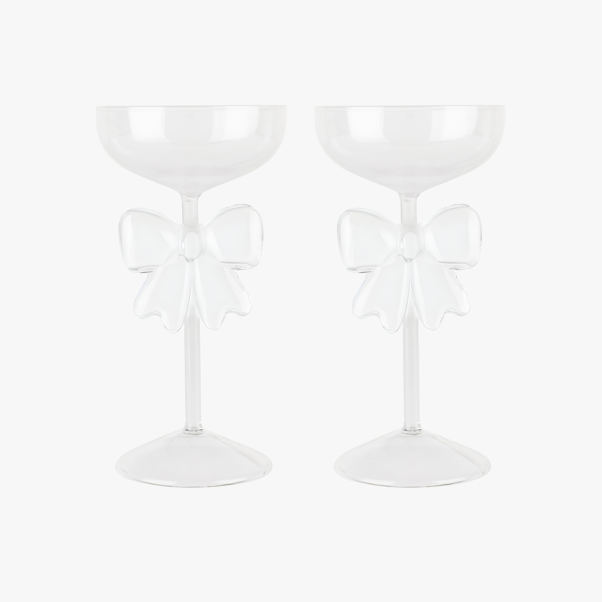 Set of two Bow Coupes Clear