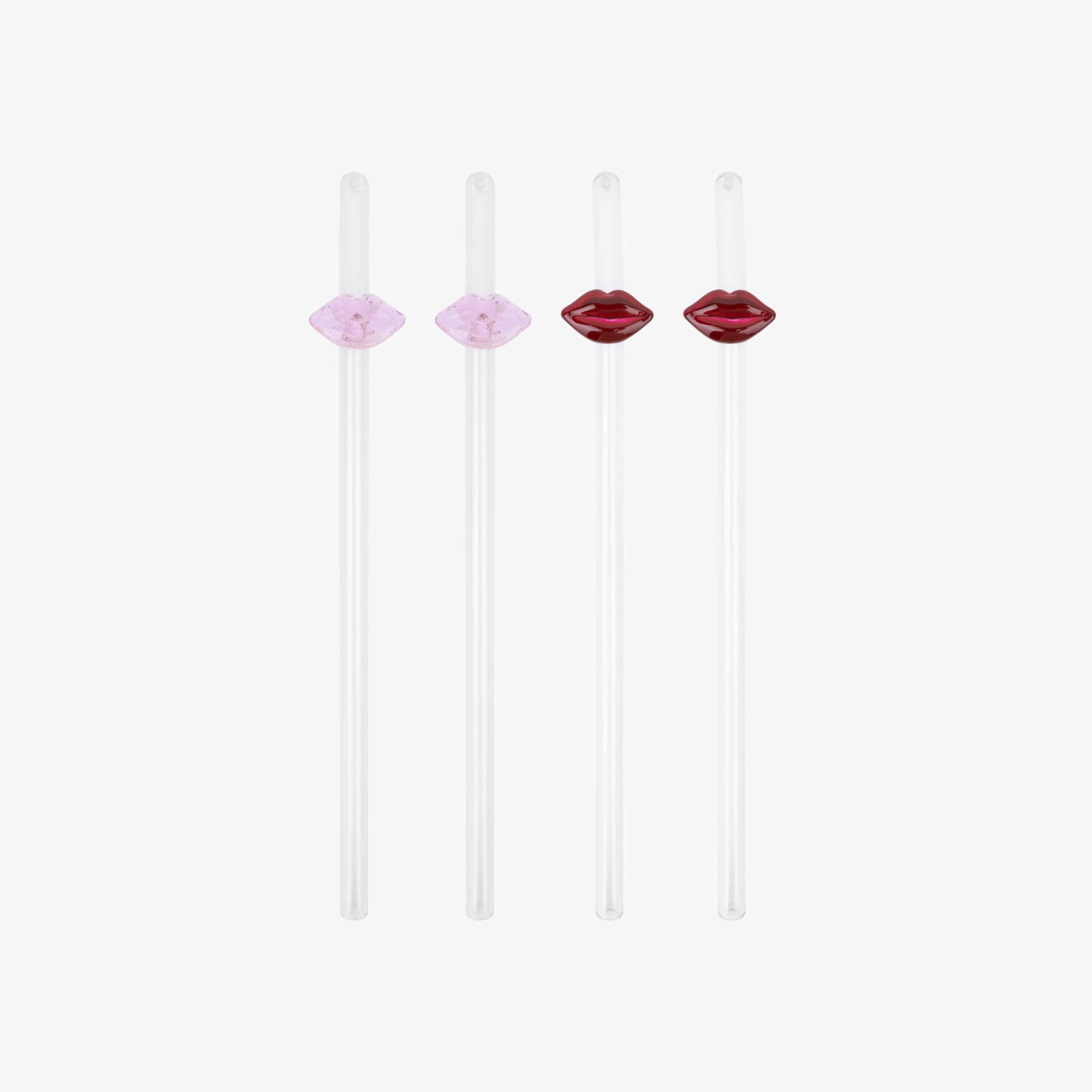 Lip Straws in Pink and Red